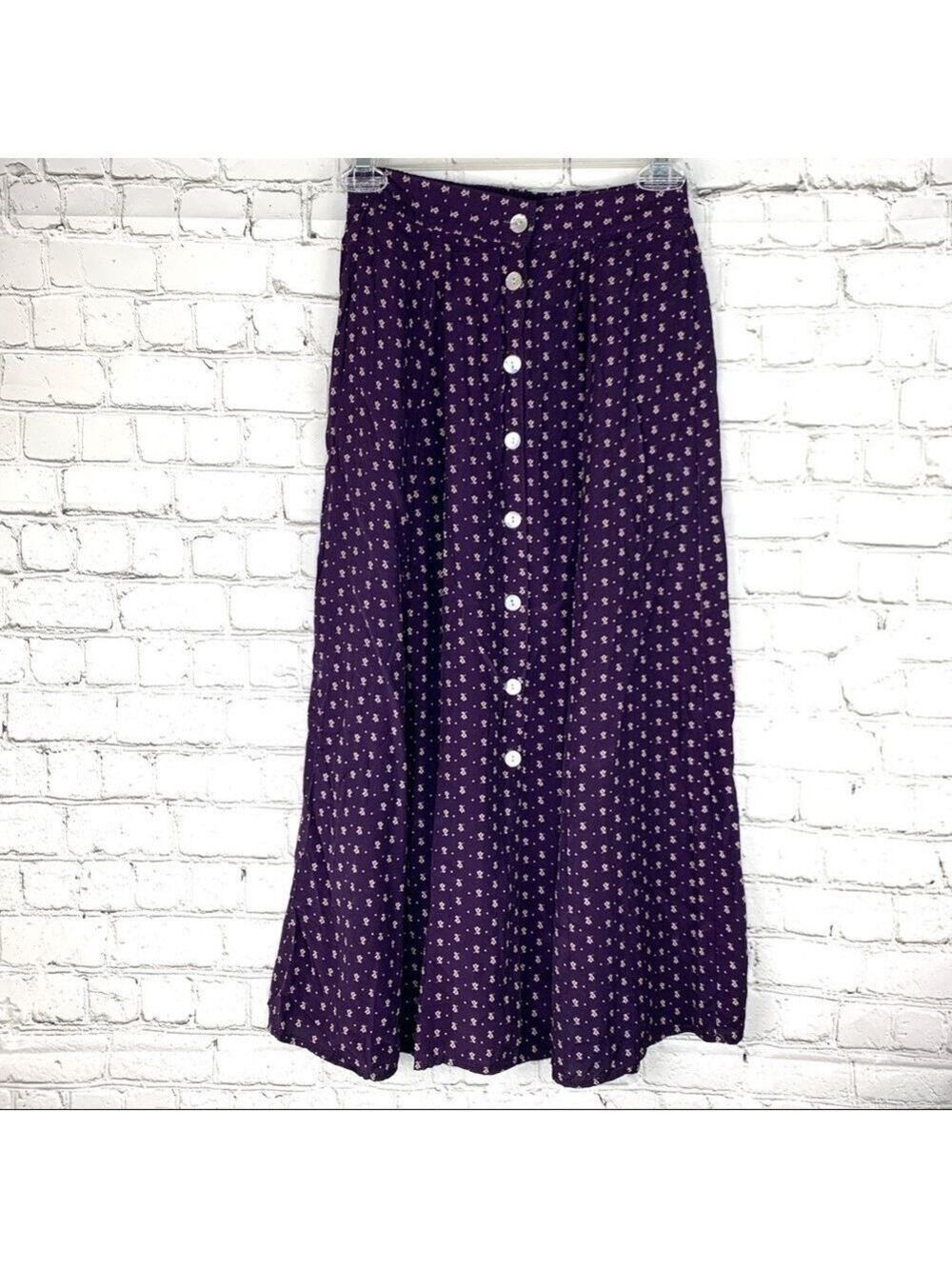 NWOT-VINTAGE 80s Sophisticates Petites By Jonathan Martin ButtonFront Long Skirt